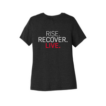 Load image into Gallery viewer, Rise, Recover, Live Women&#39;s Relaxed Fit T-Shirt in Black