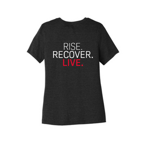 Rise, Recover, Live Women's Relaxed Fit T-Shirt in Black